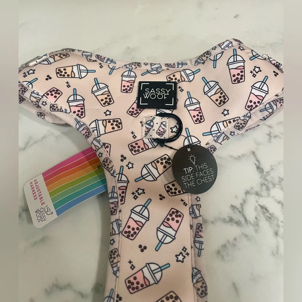 Sassy Woof Dog Adjustable‎ Harness-Fill the Tea-Size XL-New with Tags